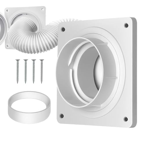 Connecteur d'aération de sèche-linge - Kit de raccord de tuyau d'extension de tuyau d'aération - Connexion rapide - Connecteur d'évacuation mural - Connecteur de sèche-linge économe en énergie -