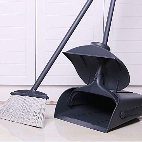 Msuiiixcccc Besen und Kehrschaufel Set mit Deckel Super Langer Griff Lobby Besen zur Selbstreinigung Zuhause Küche Büro Garage Friseursalon Indoor Outdoor Verwendung – Bild 4