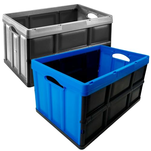 Tontarelli Set 2 cajas plegables 46L/62L en plata-negro y azul-negro