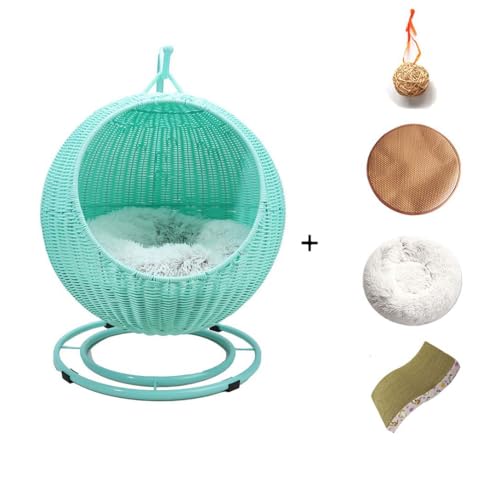 ペットベッド 夏 猫ベッド 冷感 猫ハウス 籐製 キャットタワー 大型 キャットハウス ドーム型 ペット用品 猫ちぐら ペットハウス ラタン 屋外 屋内 洗える 耐久性 通気性 夏向け 中大型猫向け おしゃれ