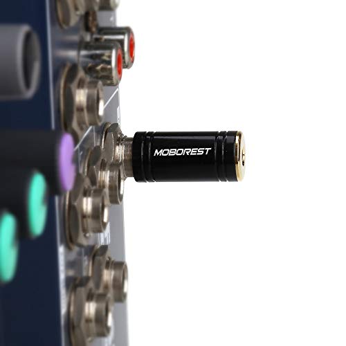 Moborest 1/4'' (6.35Mm) Male Trs Plug To 1/8'' (3.5Mm) Female Socket Stereo Audio Jack Pure Copper Adapter For Headphone, Amp, Adapte - Black 1Pcs #TOP5