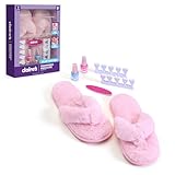 Claire's Kids Pedicure Kit, 7-Piece Home Spa Set with Fuzzy Slippers, Nail Polish, Toe Separators & Nail File, Kids Pedicure Tools for Feet, Girl Toys & Beauty Activity, Gift for Girls Age 8+
