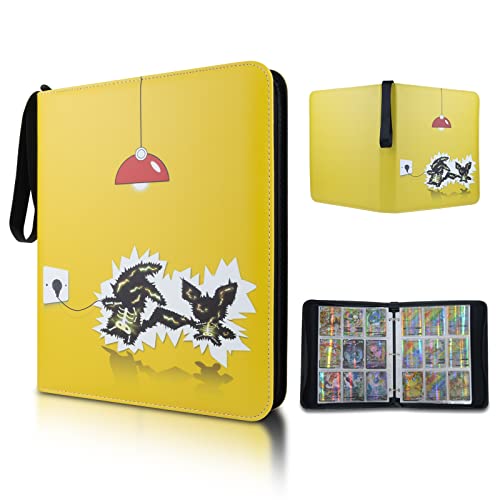 Trading Card Binder, Game Cards Binder, 50PCS Trading Card Binder 9 Pocket Pages can Holds Up to 900 Cards, Card Binder With Sleeve and Zippe