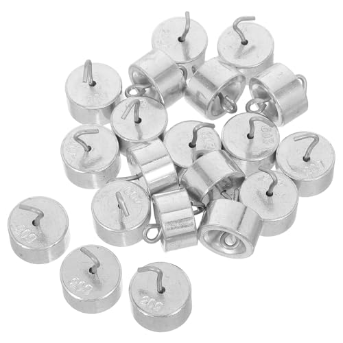 minkissy 20pcs 20g High Precision Metal Calibration Weights with Hooks for Laboratory Science Experiments and Digital Scale Balancing in School and Industrial Use