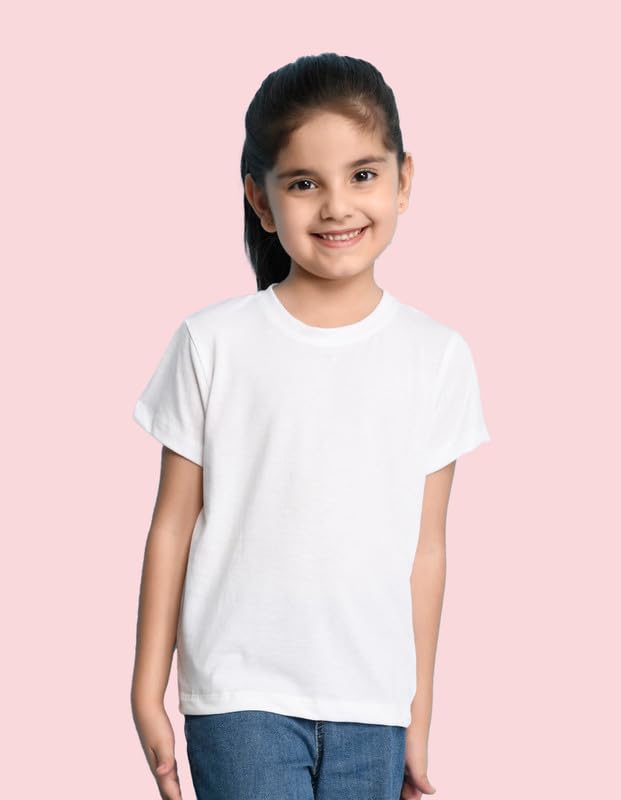 Image of Nusyl Girls Solid Cotton Blend Tshirts - Soft & Comfortable Half-Sleeves T-Shirts | Casual Wear for Kids & Teen Girls | Half Sleeves T-Shirts |- NUGCTSH001-PO2-1