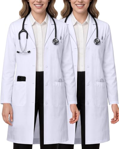 Image of NY Threads Professional Lab Coat for Women, Full Sleeve Poly Cotton Long Medical Coat