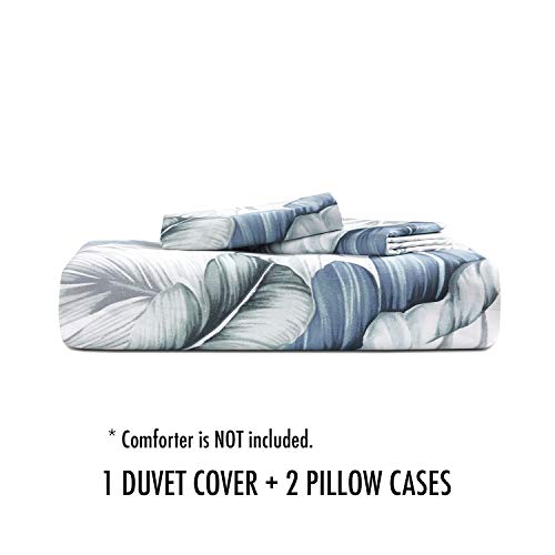image for Wake In Cloud - Leaves Duvet Cover Set, 100% Cotton Bedding, Tropical 