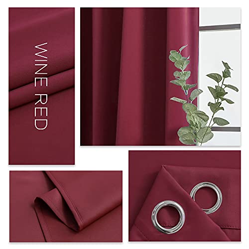 Ygo Home Decor Tiers Curtains Window Draperies Thermal Insulated Room Darkening Blackout Curtain Panels For Bedroom And Kitchen 52 X 24 In Wine Red Double Pieces #TOP3