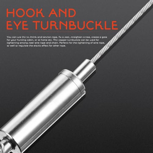 6 Pcs Wire Rope Turnbuckles with Hook and Eye Suspension Hook Accessories Heavy Duty Wire Tensioners for Cable Rigging Hardware Kit for Industrial and Outdoor Use miniatura 4
