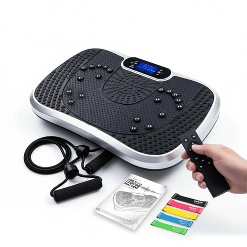 WeightWorld Vibration Plate Exercise Machine – For Whole Body Workout – CE & RoHS Certified – 5 Automatic Modes & 99 Speed Levels – Built-in Bluetooth Speaker – Vibro Plate with 5 Exercise Bands