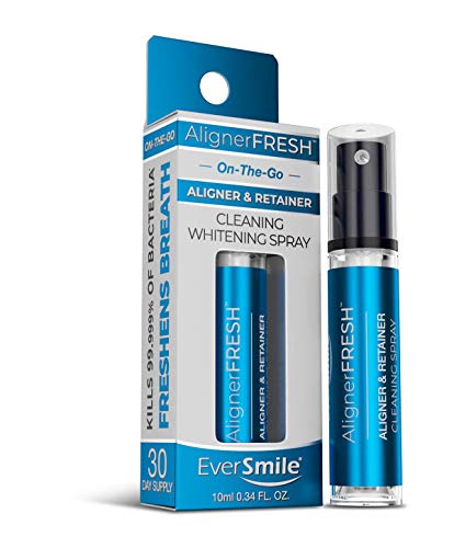 AlignerFresh Portable WhiteFoam Spray | Retainer & Invisalign Compatible Cleaner Spray - On The Go Aligner Cleaning & Teeth Whitening. Kills Bacteria & Freshens Bad Breath. Mint Flavored (1 Pack)