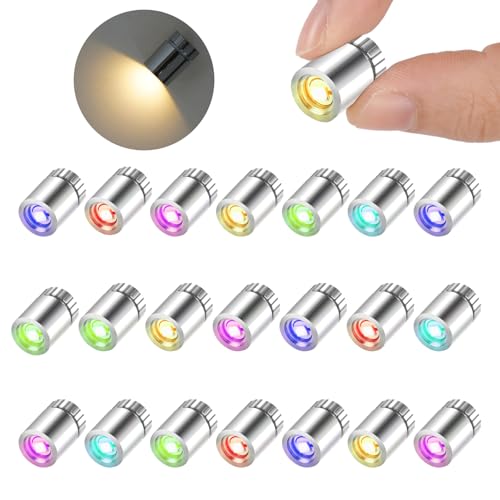 AUAUY 22 Stück Mini LED Lichter für Puppenhäuser, Micro LED Licht, Mini-Lichter zum Selbermachen, Mini-Lichter zum Basteln, Miniatur Lichter für Vitrinen, Spielzeug Bausteine
