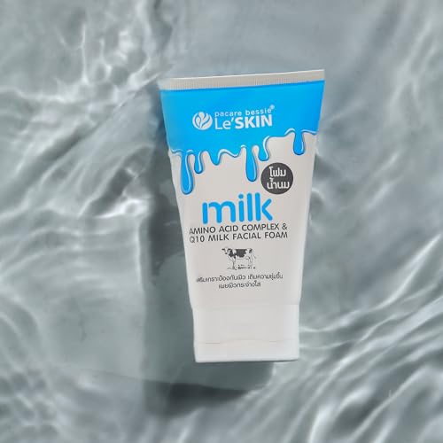 Image of Le'SKIN Hydrating Face Wash - Milk Protein Facial Foam, Brightening & Deep Cleansing - Suitable for All Skin Types - 100 ml, Made in Thailand