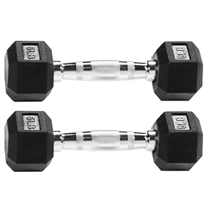 Signature Fitness Rubber ingekapselde hex halter, meerdere maten