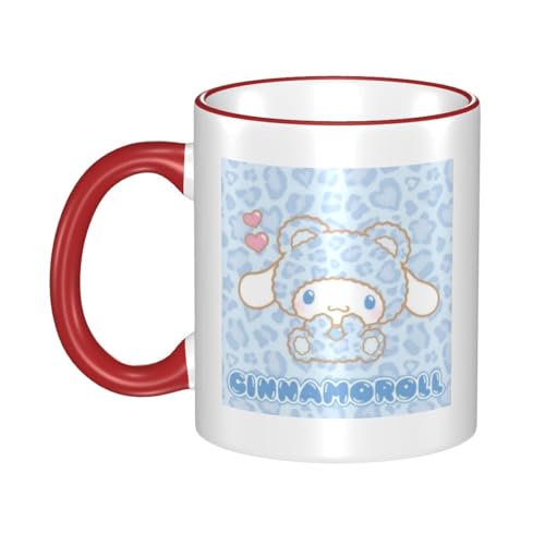 シナモロール マグカップ 保温・保冷 電子レンジ対応 コーヒーカップ 陶器 セラミック 耐高温 軽量 個性人気 誕生日プレゼント大容量 Red