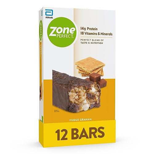 Proteínas, Zone Perfect All Natural Nutrition Bar , Fudge Graham , 1.76-Ounce Bars In 12-Count Boxes by Zone Perfect