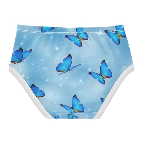Toddler Girl Panties, Blue Butterflies Wings Cotton Girls Underwear, 2–8 Years2