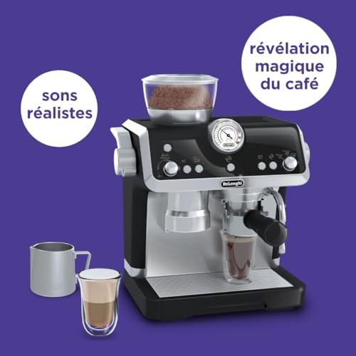 Casdon De'Longhi Jouet - Machine à café Barista - Ensemble de Cuisine pour Enfants avec pièces Mobiles, Sons réalistes et café Magique - 3 Ans +, Silver – Image 3
