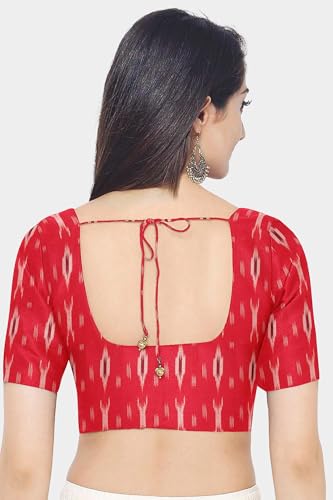 Image of Cotton Pochampally ikat unstitched blouse, Kurthi, long frock fabric material for women (1 meter, 2 meters & 3 meters)