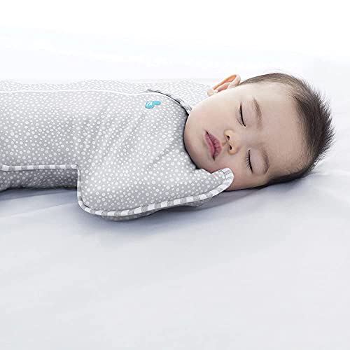 Image of Love To Dream Swaddle UP, New born Baby Sleep Sack, Twin Zipper Easy Diaper Changes, Arms UP Position, Hip-Healthy, Lightweight & Breathable, Sleeping Bag, Moderates Temps, 1-3 M, Dot Gray