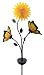 Moonrays 92537 Solar-Powered Butterfly & Sunflower Garden White LED Stake Light
