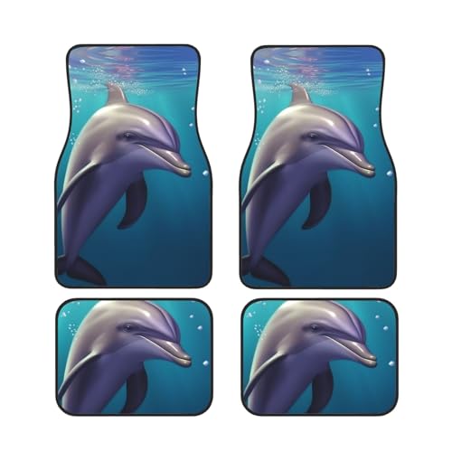 Tapis de sol voiture dauphin pour protéger des salissures - Kit 4 tapis robustes universels