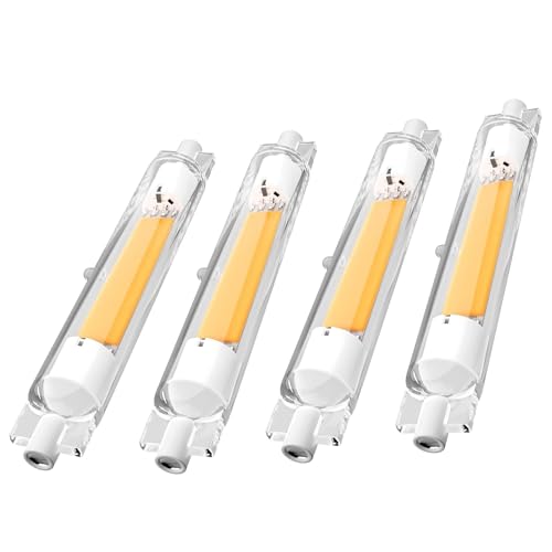 Genérico R7S Bombilla LED 78mm 20W, J78 Lineal Slim 78mm Doble Efecto Equivalente 50W Lámpara halógena, R7S LED 118mm 30W, AC 220-240V, 360 Grados Luz, Sin parpadeo,Warm light,4PCS 118mm 30W