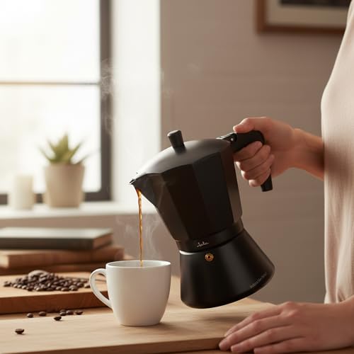Miniatura 8 de Jata Cfi6 - Cafetera Italiana Inducción, Capacidad 6 Tazas, Apta Para Todo Tipo De Cocinas, Cuerpo Aluminio, Negro