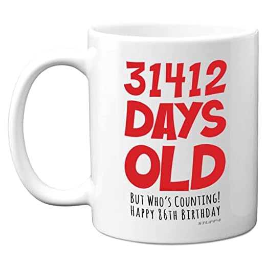 Taza regalo cumpleaños 86 hombres mujeres, él ella, 31412 días edad, divertida adultos, ochenta seis ochenta sexta cumpleaños, regalo cumpleaños papá, mamá, abuela, abuela, gran abuelo, tazas cerámica
