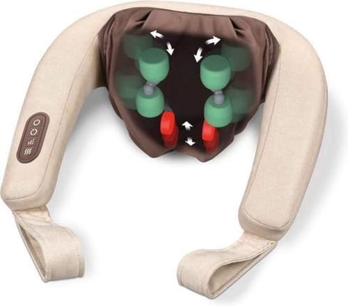 Beurer MG 153 Massaggiatore per la Cervicale con testine massaggianti 4D che simulano il Massaggio Manuale, Calore Benefico opzionale, Spegnimento Automatico, Rivestimento Lavabile in lavatrice a 30°