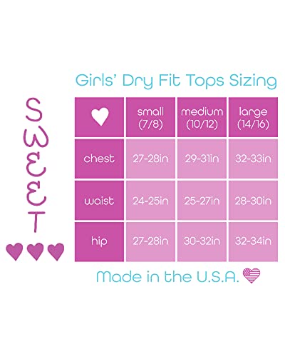 Sweet Hearts Girls 3 Pack Short Sleeve Dry-Fit Crew Neck Active Athletic Performance T-Shirt, Size 10/12, Lime/Neon Pink/Black #TOP6