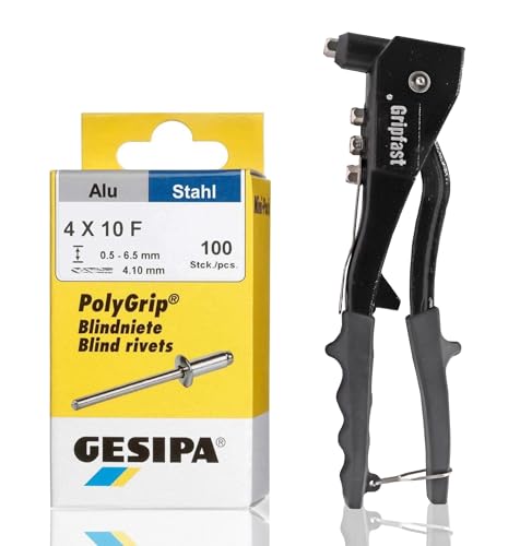 GESIPA | Nietenzange Set Gripfast NTH + 100 PolyGrip Alu - Nieten...