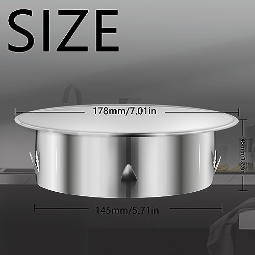 Kaminlochdeckel Ofenrohr Abdeckung 150mm kaminrohr abdeckung Schornsteinabdeckung Edelstahl Ofenrohrkapsel Wandfutterdeckel Ofenlochdeckel, Unterdurchmesser Ø 145mm, Tiefe: ca. 45 mm