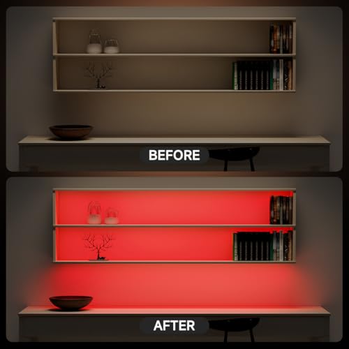 Image of BTF-LIGHTING FCOB COB LED Strip Lights 5V USB Powered Red Color for TV | 9.8FT 960LEDs CRI90+ Dimmable Super Bright LED Light with 3M Tape for TV Backlight PC 3D Printer Cabinet Home DIY Lighting