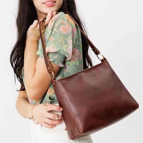 Image of Portland Leather Goods Triangle Shoulder Bag for Women - Handmade from the Finest Full-Grain Hides | Handmade