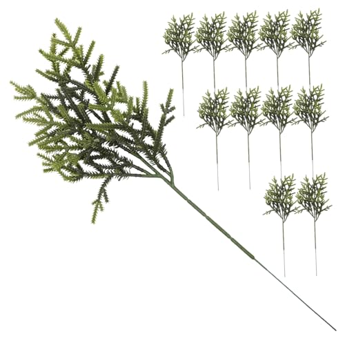 Zerodeko 12 Piezas Ramas De Agujas De Pino Simuladas. Plantas Artificiales Realistas Al Aire Libre Sucursales Navidad Arbol De Leds Árbol Plantas Suculentas Artificiales Green El Plastico