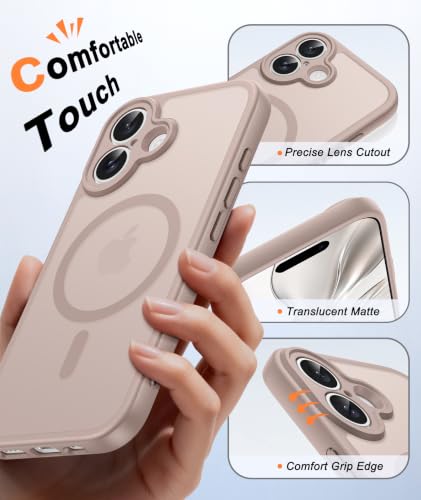 Image of FNTCASE for iPhone 16 Plus Case Desert Gold: Compatible with MagSafe