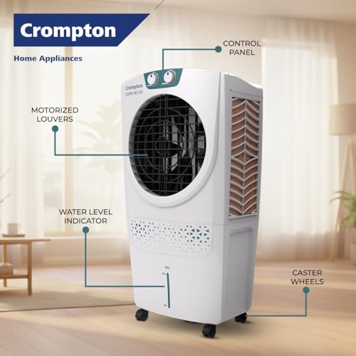 Image of Crompton Ozone Neo Desert Air Cooler 80L| High density honeycomb Pad for Cooling Retention| Water Level indicator| 4 way Air deflection & Auto Swing | Everlast Pump| 3 Year Brand Warranty