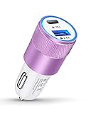 USB C Car Charger, 30W Cell Phone Automobile Charger PD C Type Dual Port Cigarette Lighter Adapter Auto Cig Block Slot Cargador Carro Ultra-Fast Charging for iPhone 15 14 13 12 Pro Max 11 10 XS 8 Plus