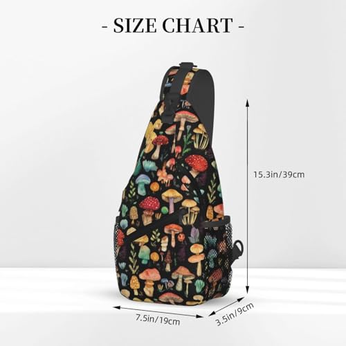 Cute Mushroom Sling Backpack,Fashion Shoulder Bags Adjustable Crossbody Chest Bag for Women Men Travel Hiking Daypack3