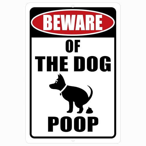 Funny Beware of The Dog Poop Joke Funny Tin Metal Tin...