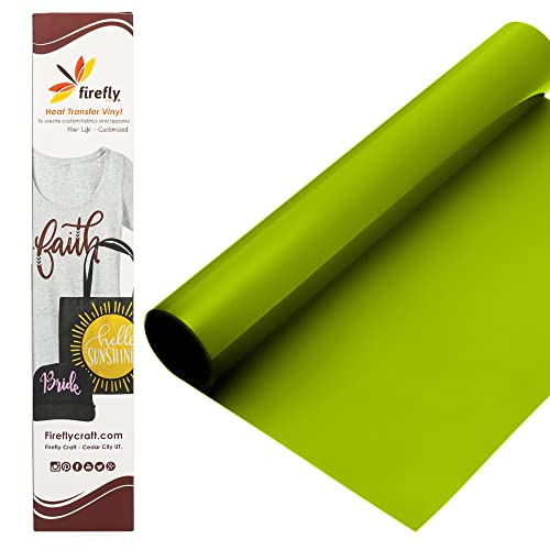 Firefly Craft Heat Transfer Vinyl Sheets - Lime Green HTV - Iron On Vinyl for Cricut, HTV Vinyl...