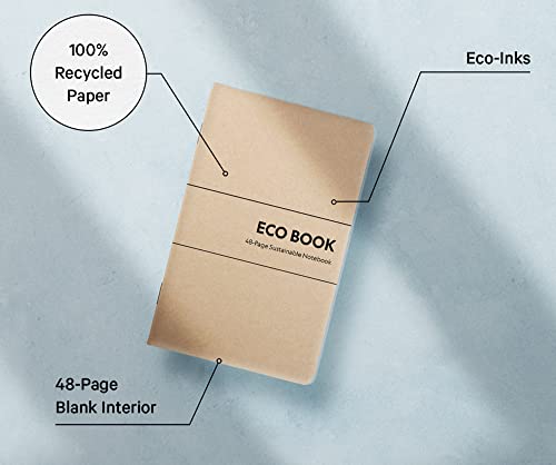 Image of Paper Pocket Notebook 3 Pack, Small Lined Eco Memo Books, 3.5x5.5 in | A green gift for writers, students and nature lovers, note book for work, school, travel and daily notes