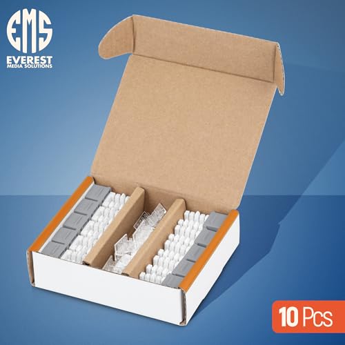 Image of Everest 90 Degree RJ45 Cat6A Keystone Jacks Slim Profile 10-Pack Gray | Compatible with 90 Angled Speed Termination Tool - easyJACK (B094WB91H3)