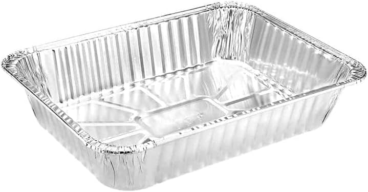14.2" L X 10.63" W X 2.94" H Rectangular Heavy Duty Disposable Aluminum Foil Pans For Baking Use For Roasting and Baking Chicken : 20 Count