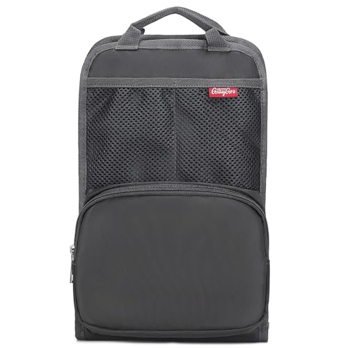 GillyGro Bolsa organizadora vertical dobrável unissex para bolsa de mão, piquenique, acampamento – 10 bolsos e alça, Cinza, 13.3 Inch, Inserções clássicas