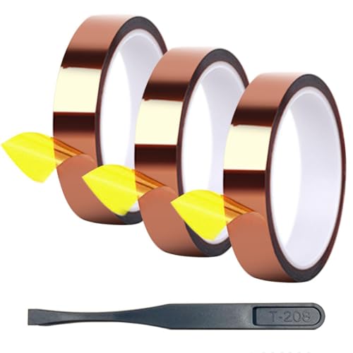 3 Stück Hochtemperaturbeständiges Klebeband Und 1 Stück Pinzette, Hitzebeständiges Klebeband, Wärmedämmband, Wärmeleitendes Klebeband, Heimwerkerwerkzeuge