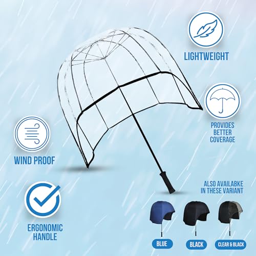 CloudTen Clear Dome Shaped Bubble Sports Umbrella | Premium Stadium Umbrella for Outdoor Sporting Events | Transparent Design for Unobstructed View | Durable and Stylish