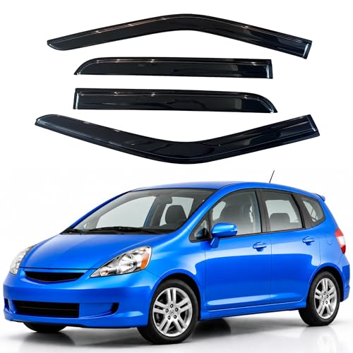 Image of IG Window Visors for 2009-2014 Honda Fit, Out-Channel Rain Guards Vent Wind Deflectors 4PC, Car Accessories for 09-14 Honda Fit