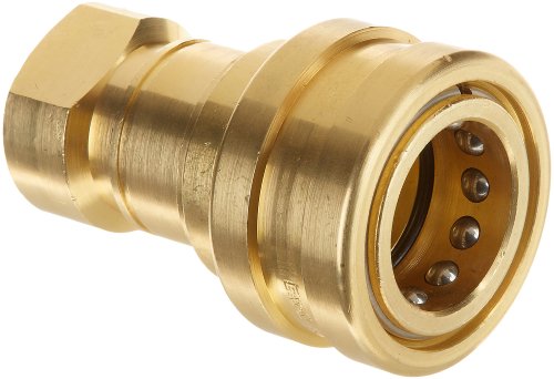 Eaton Hansen B6HP31 Brass ISO-B Interchange Hydraulic Fitting, Socket with Valve, 3/4